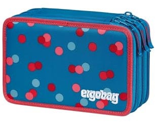 ergobag Maxi Mäppchen Set 40-Teilig, Lyra Bunt- und Filzstifte, Kleingeld Fach, Lineal, Schere VoltiBär - Petrol