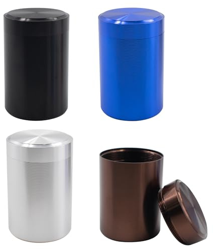 KeaJuidy 4 Stück Aluminium Vorratsdosen 68x45 mm tragbare Mini Metalldosen luftdichter Behälter mit Deckel Mehrzweck Aufbewahrung 4 Farben