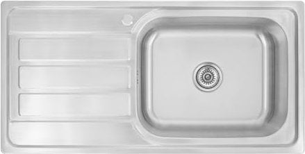 Omeere,Küchenspüle 100Lx50B, Edelstahl 304 Materialdicke 0,8 mm XXL Becken 50x40cm,Spülbecken,Spüle, Einbauspüle Küche,eckig 1 Becken, Abtropffläche, (Abtropffläche links)