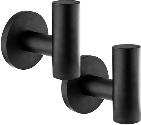 POPPSTAR 2 Kleiderhaken magnetisch, extra stark, Haftkraft 8 kg (Höhe 54mm, Breite 52mm), Farbe schwarz