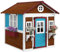 Outsunny Cabane Enfant extérieur, Maison Enfant extérieure, avec Porte, fenêtres et jardinières, cabane de Jardin pour Enfant 3-8 Ans, 114 x 126,4 x 135 cm, Marron