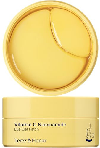 Terez & Honor Cerotti Occhi alla Vitamina C - 60 Pezzi Maschere Coreane Illuminanti e Idratanti con Acido Tranexamico e Caffeina - Patch Contorno Occhi Antirughe per Occhiaie, Borse e Rughe