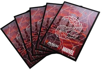 Gamegenic | Magic: The Gathering - Marvel's Spider-Man Premium Art Sleeves - Spider-Man Mountain| 105 Sleeves Per Pack | Trading Card Accessory | Gamegenic 105 Matte Textured Card Sleeves with Full-Color Artwork, Tournament-Ready & Plastic-Free Packaging
