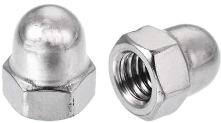 Chrome-Plated M6 Dome Nuts, 6mm, Pack of 10