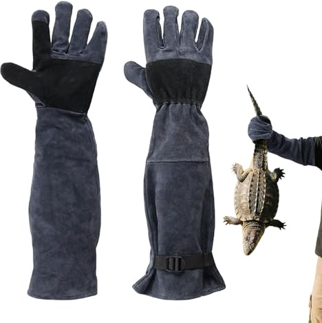 Kasmole Animal Handling Gloves Bite Proof | 23.6 Inch Multipurpose Pet Grooming Gloves,Long Sleeve for Handling Grabbing Reptile Snake Bird Livestock Dog Grooming