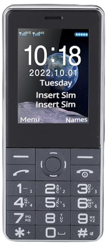 Annadue Entsperrtes 2G GSM Dual SIM Handy, 2,4 Zoll Farbdisplay, Notruf SOS Taste, Große Tasten, Lautsprecher, Einfaches Telefon für Senioren (Schwarzgrau)