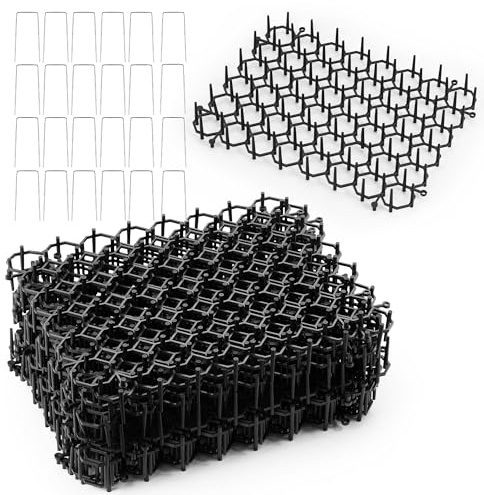YIYIZI Tappetino Repellente per Gatti,24 Pezzi 20x15cm Plastica Rete per Gatti con Punte con 24 Picchetti, Gattis, Cani, Volpi,Dissuasore per Gattis per Giardino, Divano - Barriera Interno/Esterno