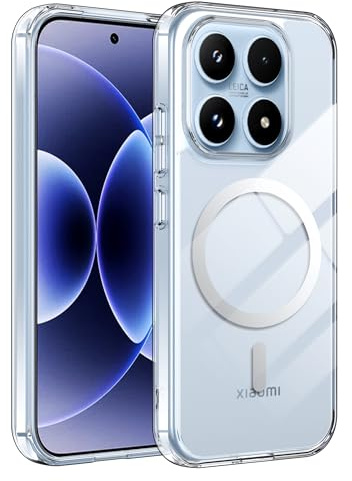 Fitudoos Hülle für Xiaomi 17, Robuste PC-Rückseite Case+Stoßfesten TPU-Kante, Militärischen Grad Schutz Hülle, Schutz Magnetisch & Anti-Gelb Stoßfeste Handyhülle - Transparent