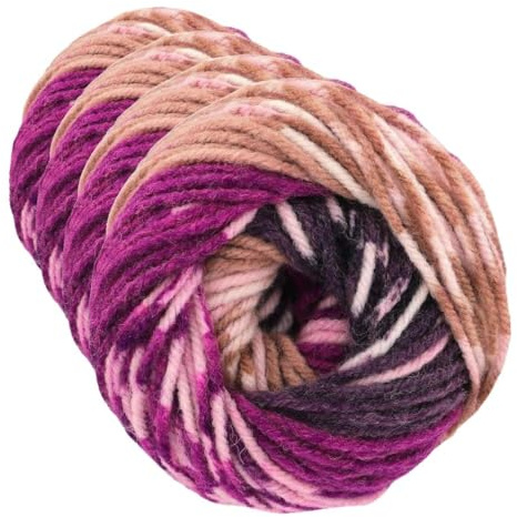 King Cole Nordic Chunky Knitting Yarn Self Patterning Fair Isle Wool 150g Ball (Astrid 4823) (Pack of 4)