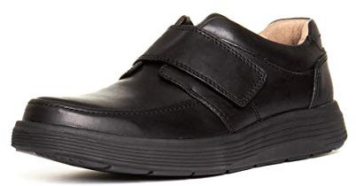 Clarks Men's Un Abode Strap Loafers, Black Black Leather, 10 UK