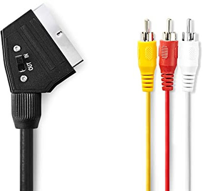 NEDIS Câble péritel commutable Scar T mâle - 3 x RCA mâle
