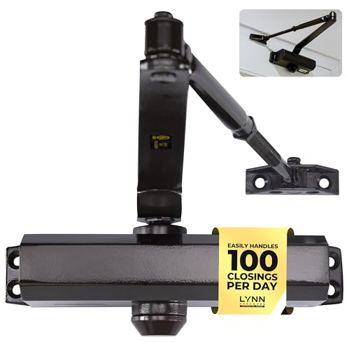 LYNN HARDWARE Medium Duty Commercial Door Closer - DC6003 Automatic Door Closer, Surface-Mounted Auto Door Closer, Size 3 Automatic Door Closer for Home & Light Commercial Property, Dark Bronze