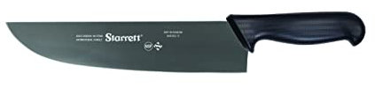 Starrett Professional Stainless Steel Chefs Kitchen Knives - Narrow Curved Profile - 12-inch (300mm) - Black Handle