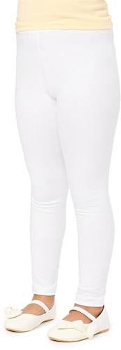 Merry Style Mädchen Lange Leggings aus Baumwolle MS10-225 (Weiß, 140 cm)