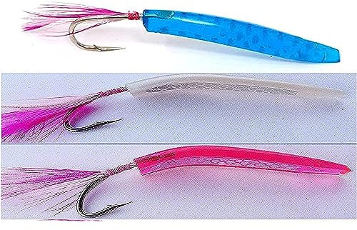 Unghietta Pesca Traina Esca Artificiale Trainetta Alletterato Spigola Sgombro kit 3 pz.