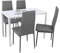 Noorsk Design Conjunto de Mesa Kiev 105x60 + 4 sillas de Comedor o Cocina Clasik (Blanco-Gris)