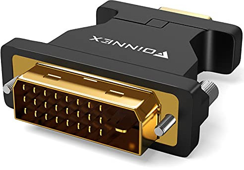 FOINNEX Adaptateur DVI Vers VGA, Convertisseur Full HD 1080P 24+1 Pour PC, Ordinateur Portable, Anciens Moniteurs, TV, KVM