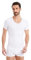 FINN Men's Figure-Shaping Compression Undershirt with V-Neck – Short-Sleeve Shapewear T-Shirt Made from Cotton – Body Shaper Compression Vest for a Flatter Stomach White S