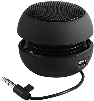 Mini Haut-Parleur, Haut-Parleur rétractable portatif léger de 3,5 mm de Voyage USB avec Batterie, pour MP3, MP4, MP5, téléphones Mobiles, Ordinateurs(Noir)