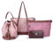 NICOLE & DORIS Borsa a Mano 4 Pezzi Borsa Donna Borsa Tote Mode Borsa a Tracolla di Grande Capacita Borsa a Secchiello Portafoglio Piccolo Borse da Spalla Rosa