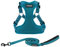 Voyager Step-In Flex Hundegeschirr und reflektierende Hundeleine Kombi-Set mit Neoprengriff 1,5 m lang, unterstützt kleine, mittlere und große Rassen Welpen, Türkis (mit Leine), M
