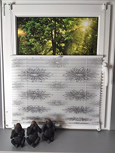 Gardinen Senay Klemmfix-Plissee verspannt mit Klemmträger, Crush-Optik, blickdichte Transparenz, Breite: 40 bis 120 cm/Länge: 130 cm und 210 cm, Farbe: Kamille Grau (75 x 130)