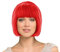 Bob Perücke rot Kurz mit Pony für Karneval Fasching Wig Cabaret Kurzhaar Pagenkopf glatt (rot)