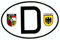 carstyling XXL Aufkleber D mit Wappen Bayern und Deutschland 110 x 165 mm