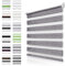 Doppelrollo Klemmfix ohne Bohren Marmor-grau B85 x H120cm(Stoffbreite 80cm) Rollos für Fenster ohne Bohren Klemmrollo Duo Rollo Zebrarollo Seitenzugrollo Fenster Rollos für innen Kindersicherung