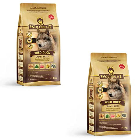 Wolfblut Wolfsblut Small Breed - Trockenfutter für Hunde mit Ente und Kartoffel - Doppelpack - 2 x 500 g
