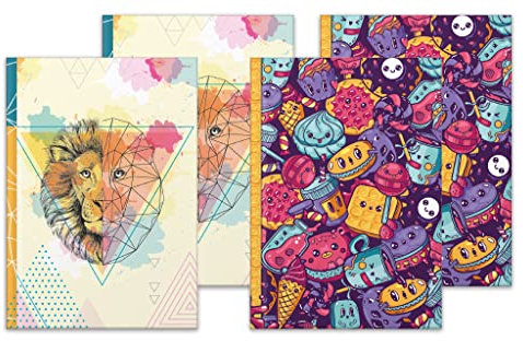 RNKVERLAG 46811 - Notizbuch Fresh Colours DIN A4, 4 Stück, blanko, mit je 96 Blatt 70 g/m²