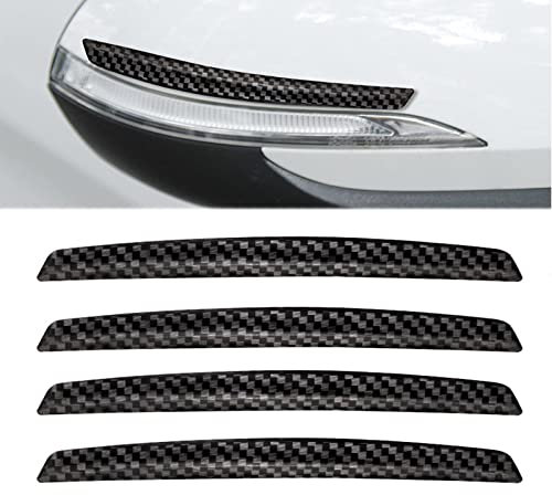 Diyxisk Car Door Protection Strip,4 Pcs Bumper Protector,Rearview Mirror Anti-Collision Carbon Fiber Car Universal