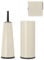 Brabantia - ReNew Toilet Accessory Set - Toilet Brush & Holder, Roll Holder & Roll Dispenser - Hygienic Brush - Corrosion Resistant - Fixing Materials Included - Bathroom Set of 3 - Soft Beige