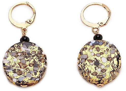 OR637A10 Damen-Ohrringe aus Muranoglas, antike Venezianische Murrina, LUNGA, Glas, Glas