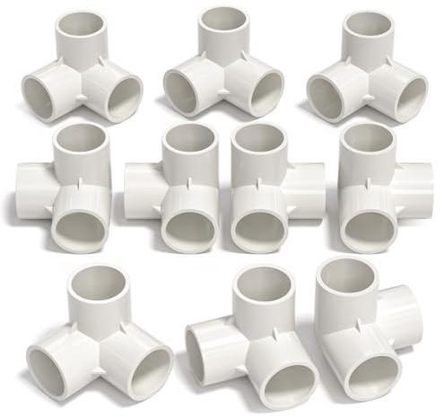 Bwintech 10 Stück 20 mm (1/2 Zoll) 3-Wege-Cubic-T-Schlauchverbinder, PVC-U Fitting Ellenbogen-Kupplung Verbindungsstück Garten Wasserleitung Anschluss