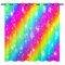 YUANZU Gestreifte Vorhänge Regenbogen Glitzer Ösen Gardinen mit Blickdichte Thermo Vorhang Kälteschutz Blackout Curtain Mädchenzimmer Schlafzimmer Verdunkelung Fenster, 2 Stück, H 160 x B 106 cm