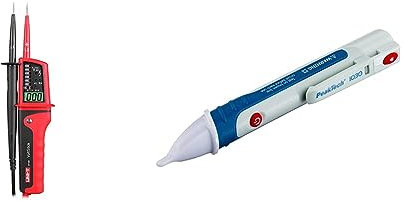 UNI-T UT15C/MIE0116 wasserdicht Spannungsprüfer Elektronischer Tester & Peak Tech P 1030 – Kontaktloser AC Spannungsprüfer mit LED Lampe, 50
