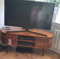 Mid Century TV Stand Large Media Unit Danish Cabinet Nordic Scandinavian Style Lowboard Sideboard Modern Dark Solid Wood Table Rustic Wooden Storage Drawer Shelf