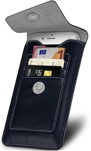 ONEFLOW Zeal Case für Sony Xperia 5 V Handytasche zum Einstecken mit Kartenfach, Handy Gürteltasche PU Leder 360 Grad Schutz Hülle Minimalistisch, Handyhülle mit Magnet, Blau