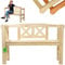 KADAX Gartenbank aus Holz, 119x44x76cm Sitzbank aus Massivholz, Holzbank für Garten, Terrasse und Balkon, Wetterfeste Balkonbank mit Rückenlehne (119cm/Natürlich/X)