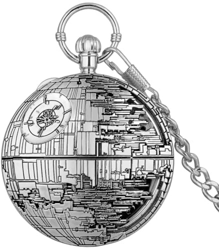 HIFFEY Reloj de Bolsillo Musical Retro Punk for Hombre, Reloj con Colgante de Cadena, Estilo Antiguo, tamaño Grande, exhibición de música, Reloj de Bolsillo, Regalos (Color : Silver)
