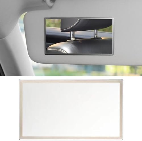 Auto Sonnenblende HD Make up Spiegel, Auto Kosmetikspiegel, Auto Visier Spiegel, Tragbarer selbstklebender Sitzrückenspiegel aus Edelstahl, 110 x 65 mm