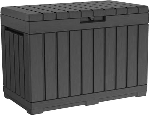 Koll Living Gartenbox, 190- oder 350 Liter Stauraum - kompakte Aufbewahrungsbox mit viel Platz für Sitzauflagen, Gartengeräte oder Kinderspielzeug - hält den Inhalt trocken & gut belüftet (190 Liter)
