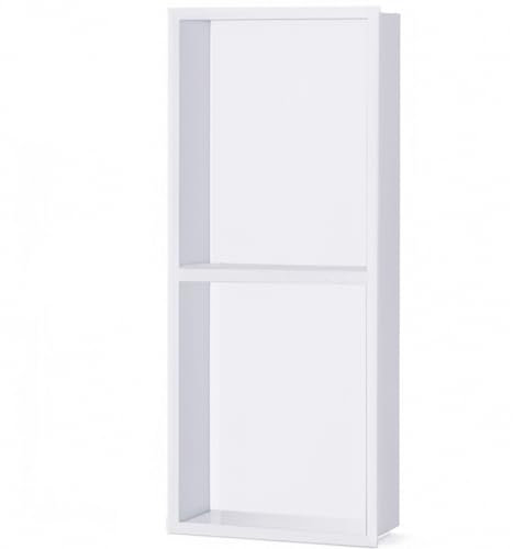 Nicchia Doccia Incasso, Mensola Doccia Senza Foratura - Acciaio Inox, Inserzione Parete per Nicchia Doccia Piastrellabile, per Hotel Soggiorno e Bagno (Colore : Bianca, Size : 320x320x125mm)