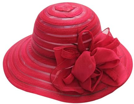 Chapeau Femme Soleil Chapeau Anti UV Femme Casquettes, Bonnets et Chapeaux Femme Chapeau Mariage Femme de Plage Vacance Chapeau Femme Chic Chapeaux Cérémonie Organza Bob Femme Ete Classique