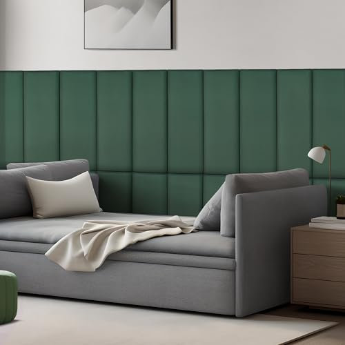 [neu.haus] Wandkissen Carpino 2er Set 90 x 30 cm Wandpolster Samt Dunkelgrün Wandpaneele gepolstert Kopfteil für Bett Polsterpaneel zum Kleben