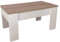 SHIITO | Modelo VINCCI- Mesa de Centro Elevable | Moderna y Funcional | Acabado en Blanco-Cambrion - 45,3x90x50 cm