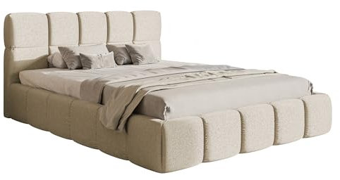 Selsey Bett Polsterbett Mit Stauraum Bettkasten 140 x 200 cm Hydrophobe Chenille Cloudy Hellbeige