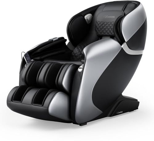 RELAX4LIFE Massagesessel Ganzkörpermassage Massagestuhl Zero Gravity SL Track Relaxsessel Shiatsu Massage Chair mit Wärmefunktion 12 Massageprogramm Sprachfunktion Fußrollen Bluetooth USB (Schwarz)