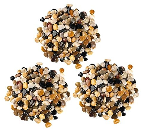 Milisten 3packs Garden Stones Landscaping Pebbles for Plant Pots Decorative Fish Tank Gravel Pebbles for Succulent Plants